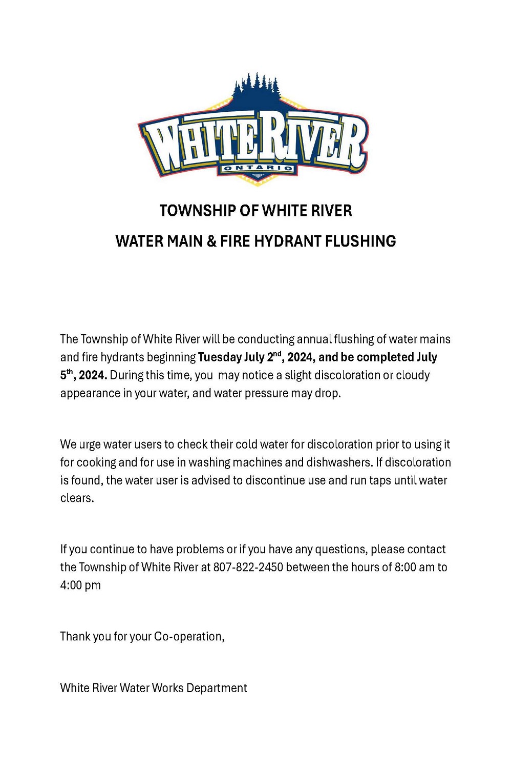 Water Main/Hydrant Flushing